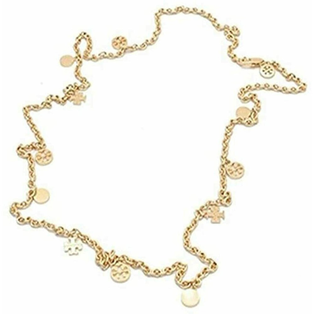 Tory Burch Women's Multi Logo Charm Rosary 16K Gold Plated Necklace